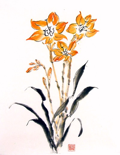 Toinette Lippe painting - Day Lilies 3