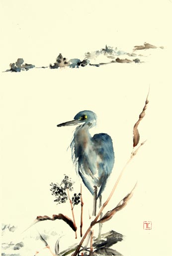 Toinette Lippe painting -
            Heron 2