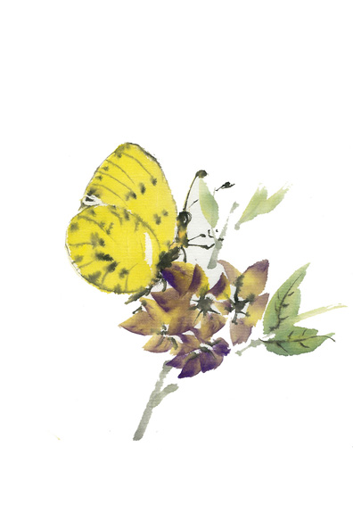 Toinette Lippe painting - Yellow Butterfly