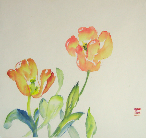 Toinette Lippe painting - Red Tulips