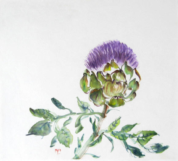 Toinette Lippe painting - Artichoke Flower