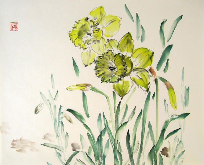 Toinette Lippe painting - Daffodils