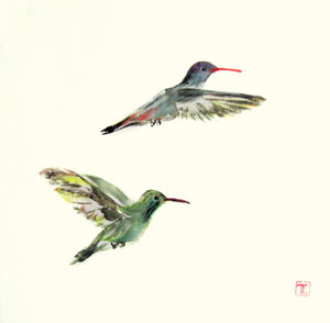 Toinette Lippe painting - Hummingbirds 4