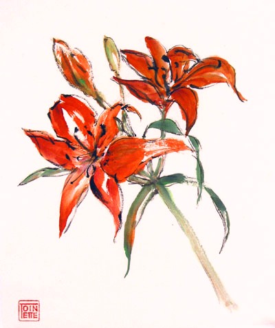 Toinette Lippe painting - Tiger Lilies