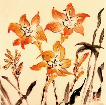 Toinette Lippe painting - Day Lilies 2