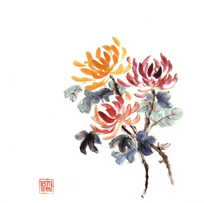 Toinette Lippe painting - Chrysanthemems