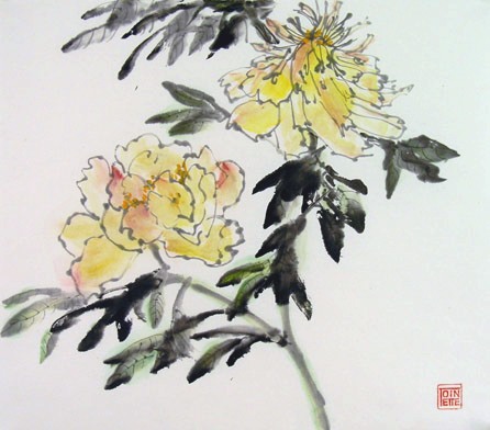 Toinette Lippe painting - Yellow Peonies