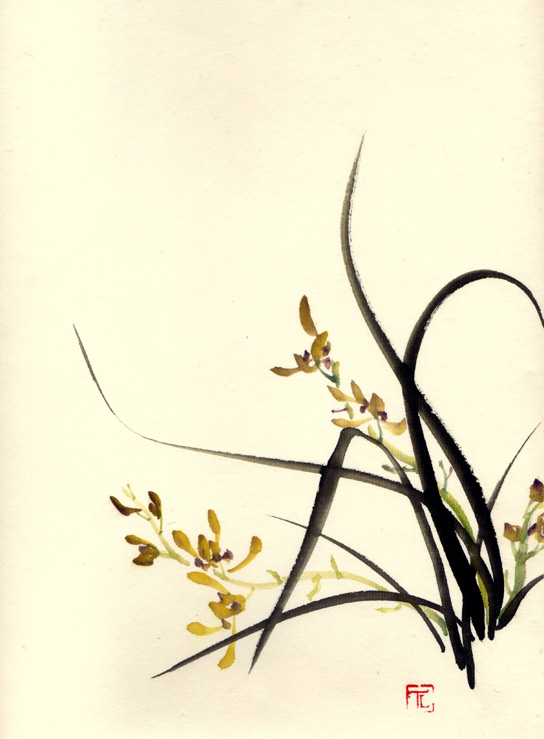 Tionette Lippe painting - Wild Orchids