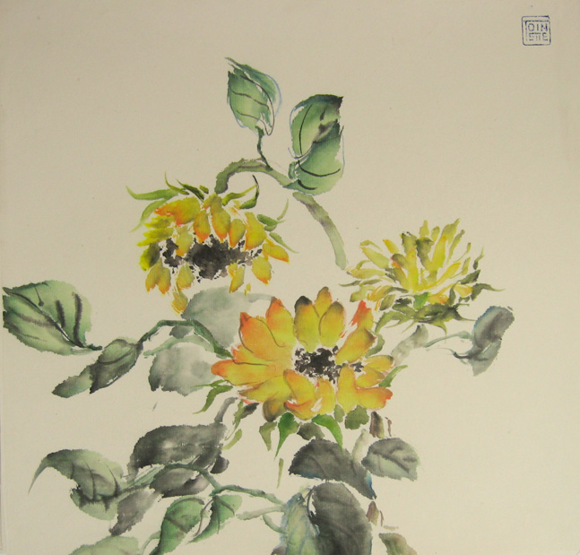Toinette Lippe painting - Sunflowers 4
