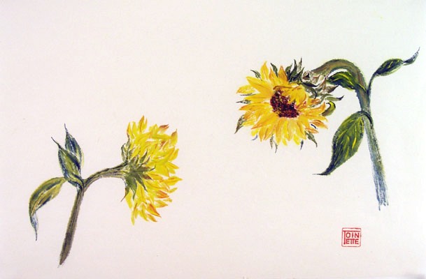 Toinette Lippe painting -
            Sunflowers 2