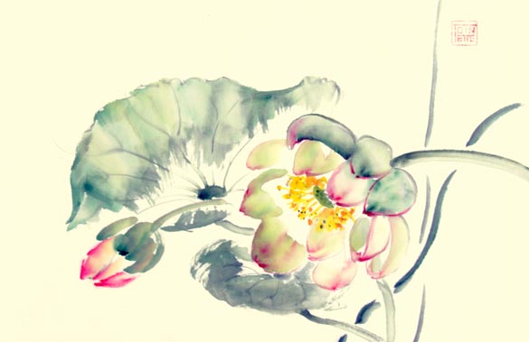 Toinette Lippe painting - Lotuses