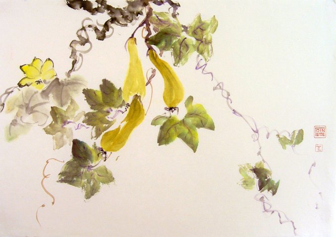Toinette Lippe painting - Yellow Gourds
