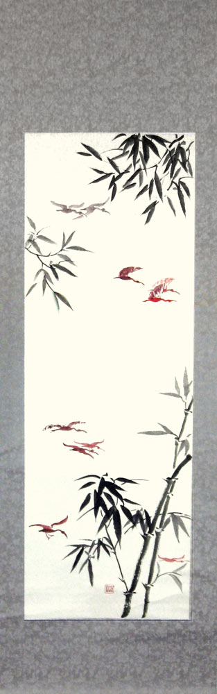 Toinette Lippe painting - Scarlet Ibises Coming in th Roost Scroll