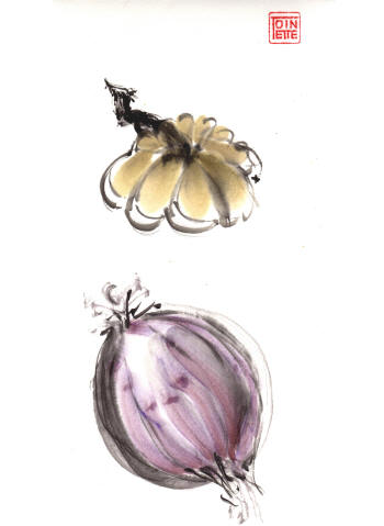 Toinette Lippe painting - Pumpkin and Onion