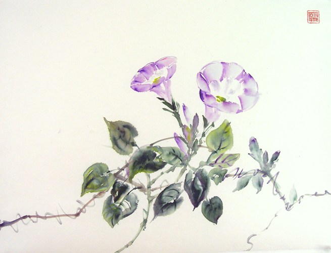 Toinette Lippe painting - Morning Glories