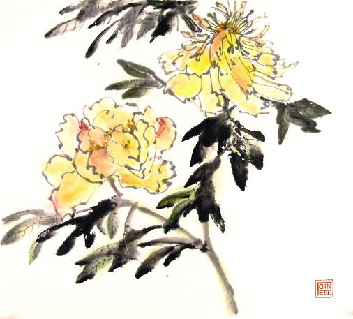 Toinette Lippe painting - Yellow Peonies