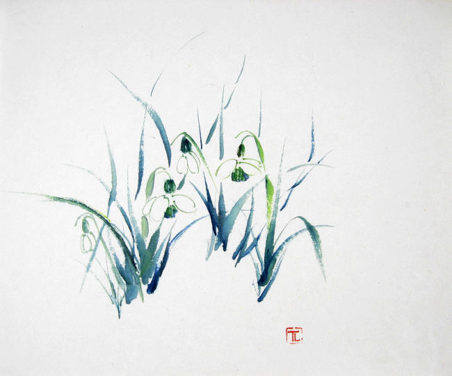 Toinette Lippe painting - Snowdrops