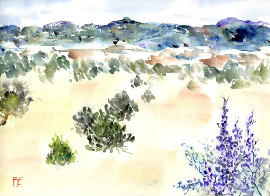 Toinette Lippe painting - The View from El Carrizito, NM