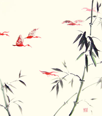 Toinette Lippe painting - Scarlet Ibis